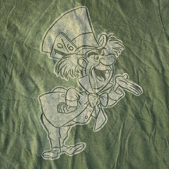 Disney Mad Hater Shirt Womens Small Green Short Sleeve Crew Neck Front Graphic - Picture 3 of 7